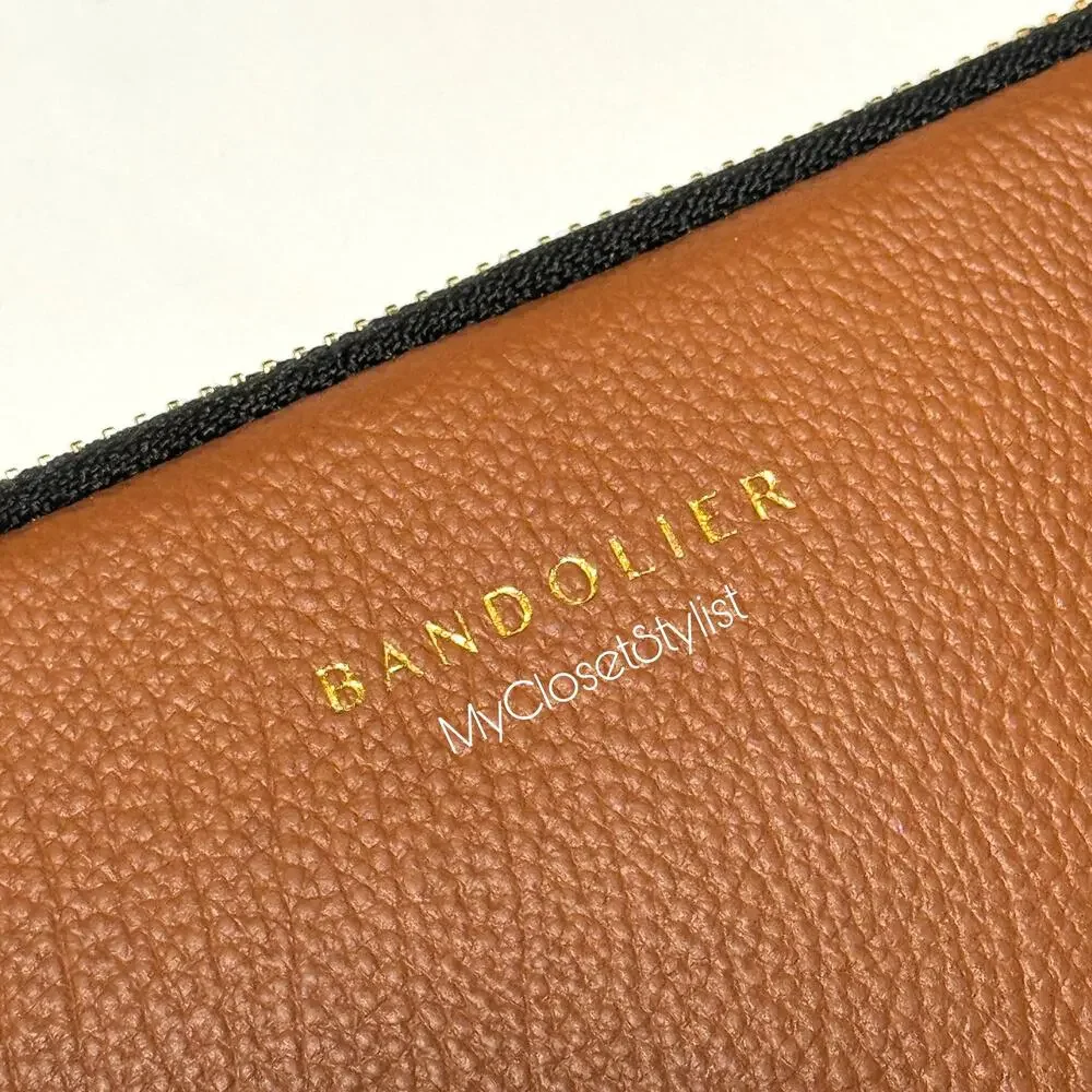 NEW RARE Bandolier Expanded Genuine Leather Zipper Pouch! Sienna